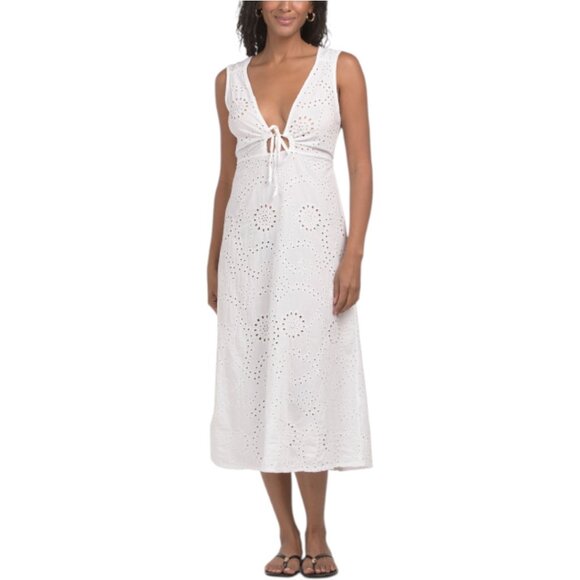 LA PICCOLA CREATIVA Other - LA PICCOLA CREATIVA Made In Italy Open Back Eyelet Cover-up Dress